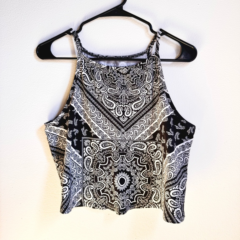 Torrid paisley foxy high neck crop top